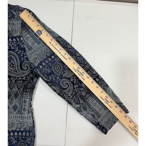 Molly + Maxx Women's Blue Print Tapestry Zip Up Jacket Size L Petite - Picture 9 of 9